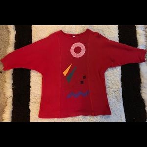 red vintage shape waffle shirt size L